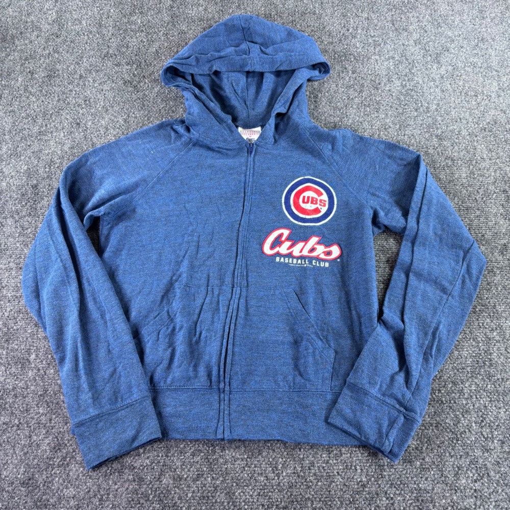 Campus Lifestyle Chicago Cubs Hoodie Women Size M Blue Zip Up MLB Baseball Club